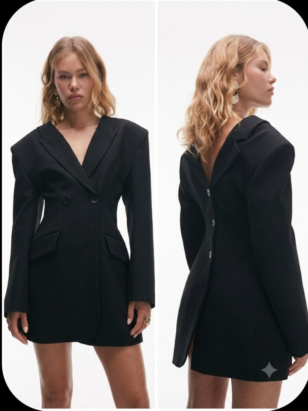 ASOS Black Double-Breasted Tailored Blazer Dress
